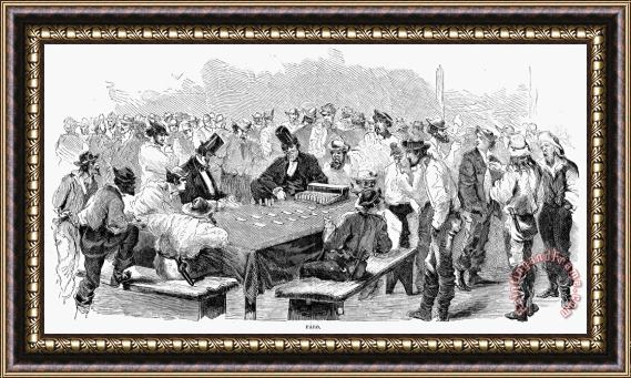 Others Miners Gambling, 1857 Framed Painting
