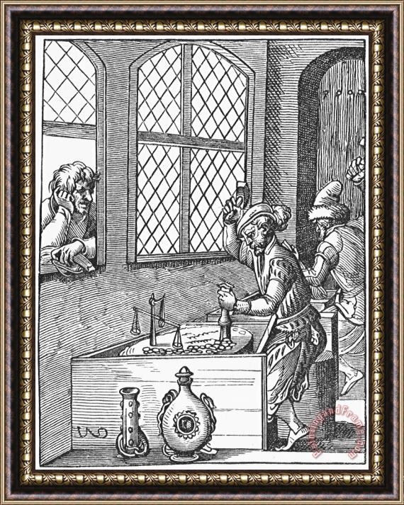 Others MINTING COINS, 16th CENTURY Framed Print