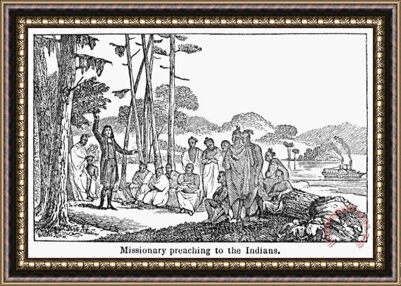 Others Missionary And Native Americans Framed Print