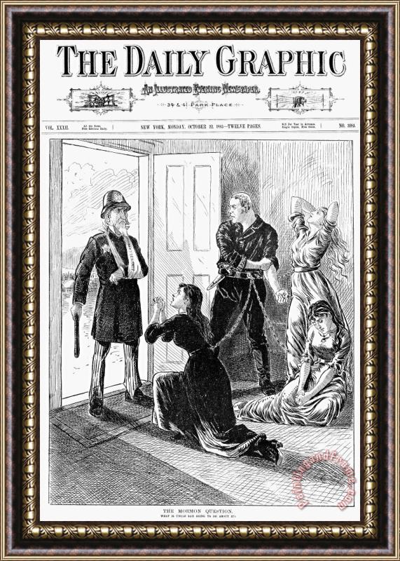Others Mormons: Polygamy, 1883 Framed Painting