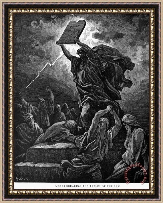 Others Moses Breaking The Tablets Framed Print
