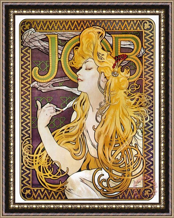 Others Mucha: Cigarette Papers Framed Painting
