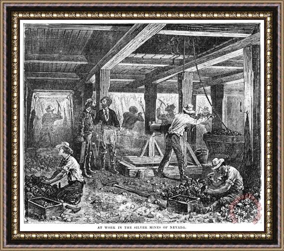 Others NEVADA SILVER MINE, c1880 Framed Print