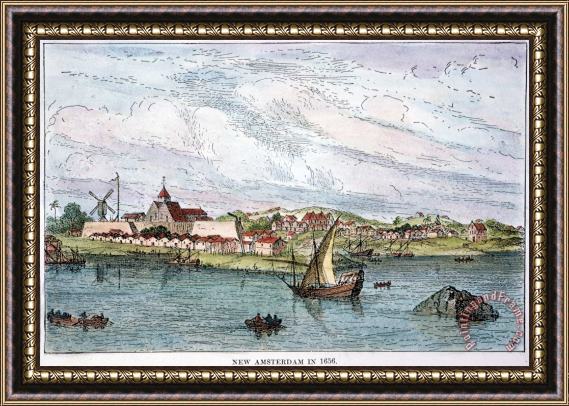 Others NEW AMSTERDAM, c1656 Framed Painting