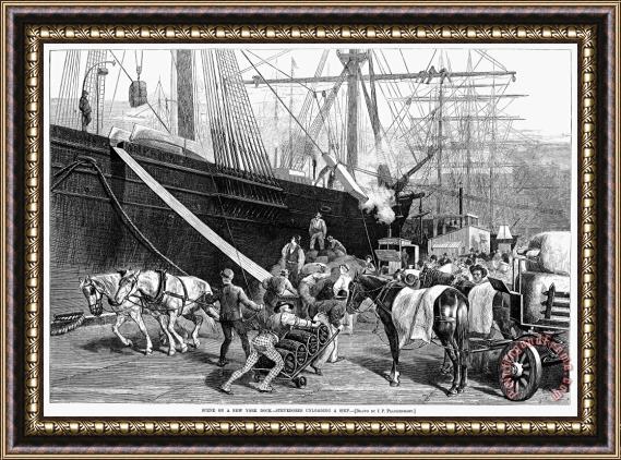 Others New York City Docks, 1877 Framed Painting