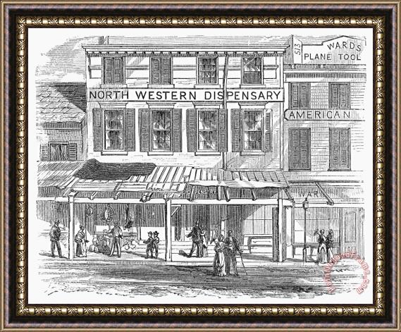 Others New York: Dispensary, 1868 Framed Painting