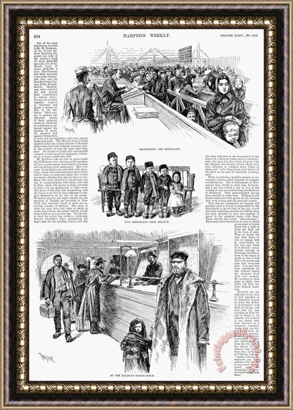 Others New York: Immigrants, 1891 Framed Painting