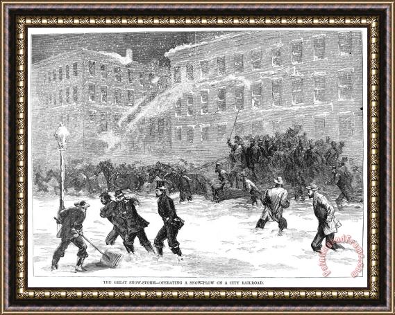 Others New York: Snowstorm, 1867 Framed Painting