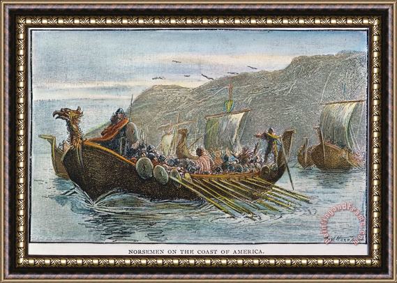 Others NORSE SHIPS, c1000 A.D Framed Print