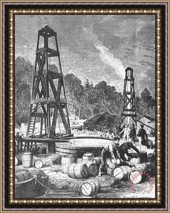 Others Oil Well, 19th Century Framed Painting