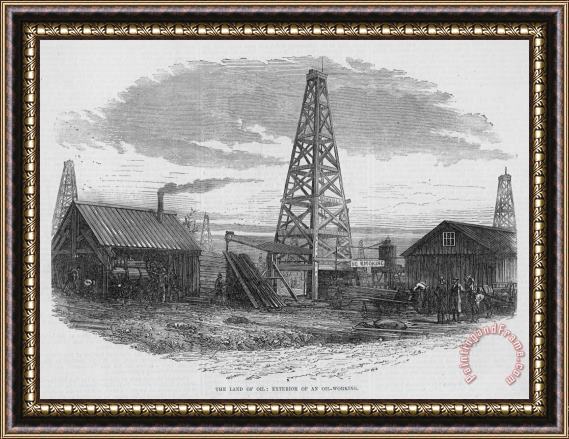 Others OIL WELL, 19th CENTURY Framed Print