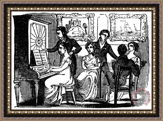 Others PARLOR MUSIC, c1820 Framed Painting