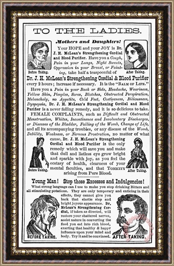 Others Patent Medicine, 1874 Framed Painting