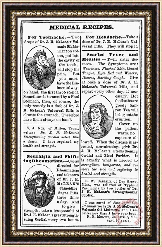 Others Patent Medicine, 1874 Framed Print