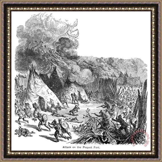 Others Pequot Massacre, 1637 Framed Painting