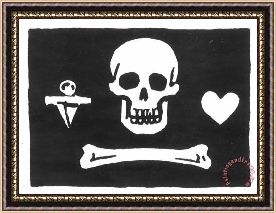 Others Pirates: Jolly Roger Flag Framed Painting
