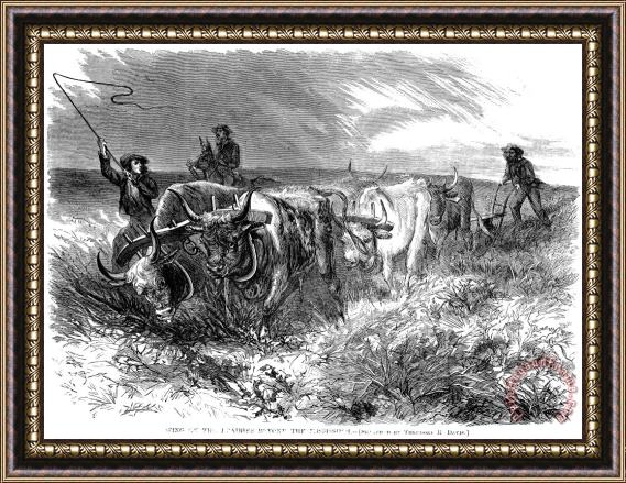 Others Plowing, 1868 Framed Print