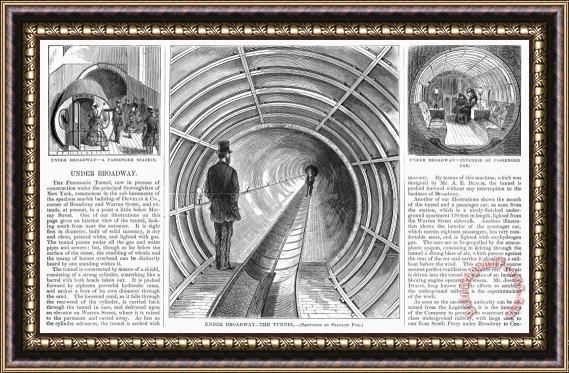 Others Pneumatic Transit, 1870 Framed Painting