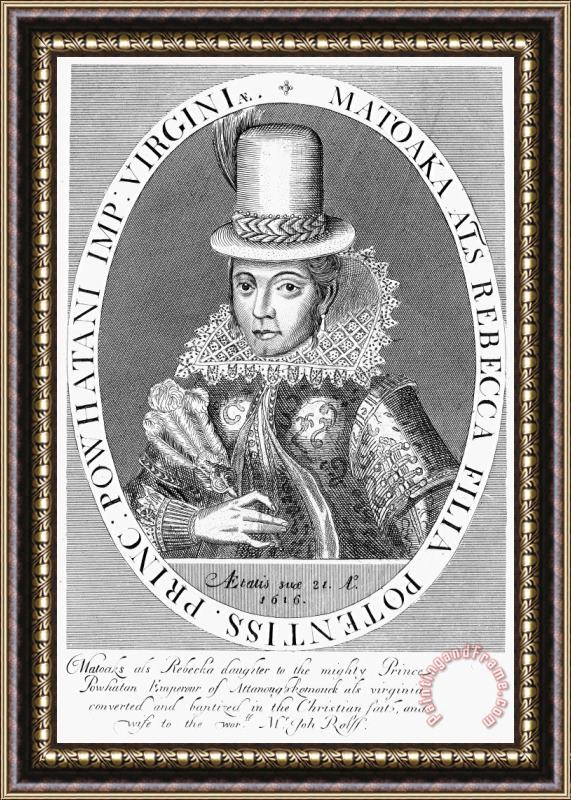 Others Pocahontas (1595 -1617) Framed Painting