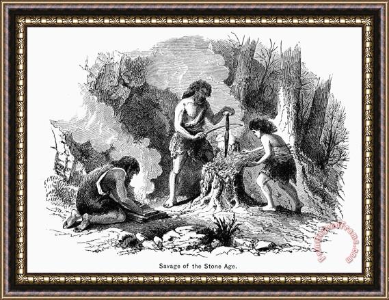 Others Prehistoric Man Framed Painting