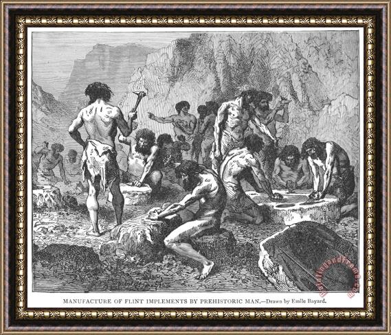 Others Prehistoric Man Framed Painting