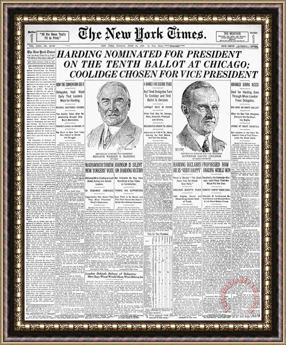 Others Presidential Campaign, 1920 Framed Print