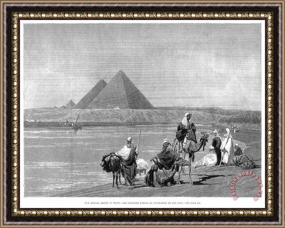 Others Pyramids At Giza, 1882 Framed Painting