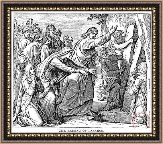Others Raising Of Lazarus Framed Painting