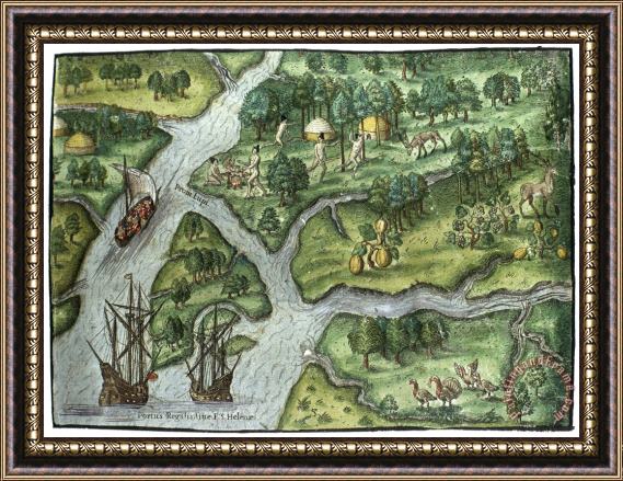 Others Ribault Expedition, 1562 Framed Painting