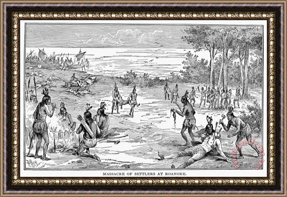 Others Roanoke: Native American Massacre Framed Painting