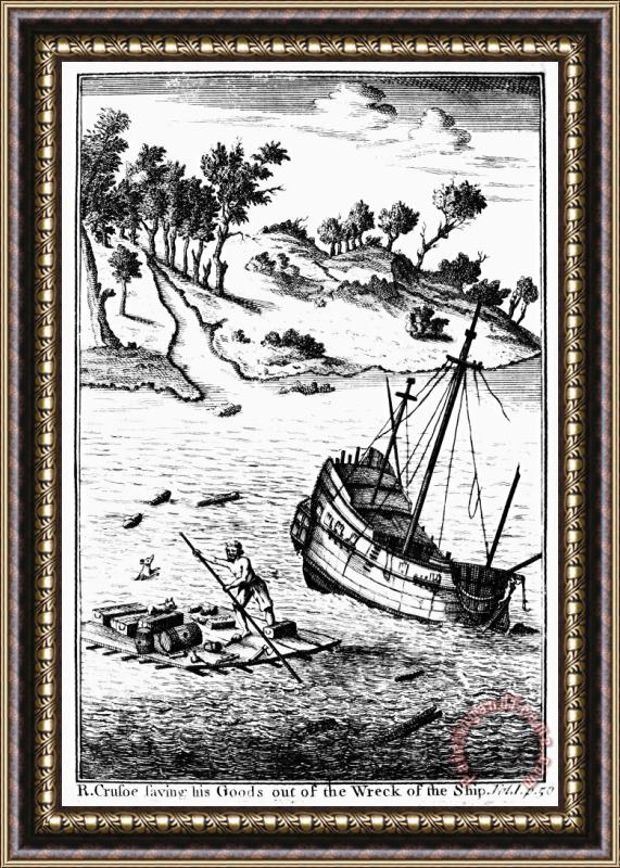 Others Robinson Crusoe Framed Painting