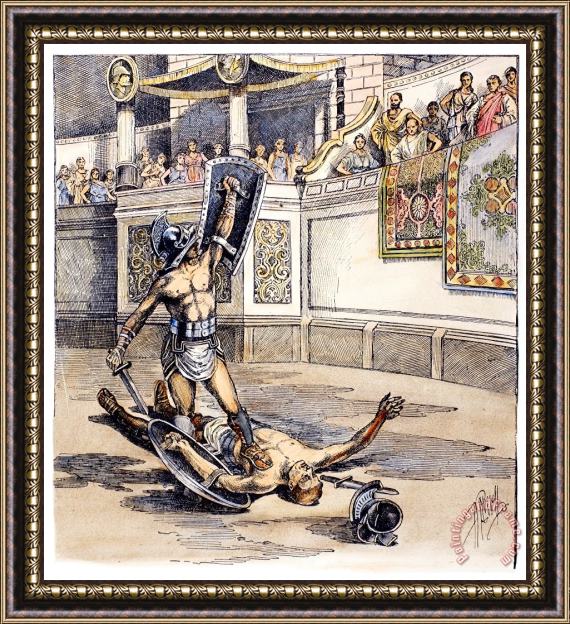 Others Roman Gladiators Framed Painting