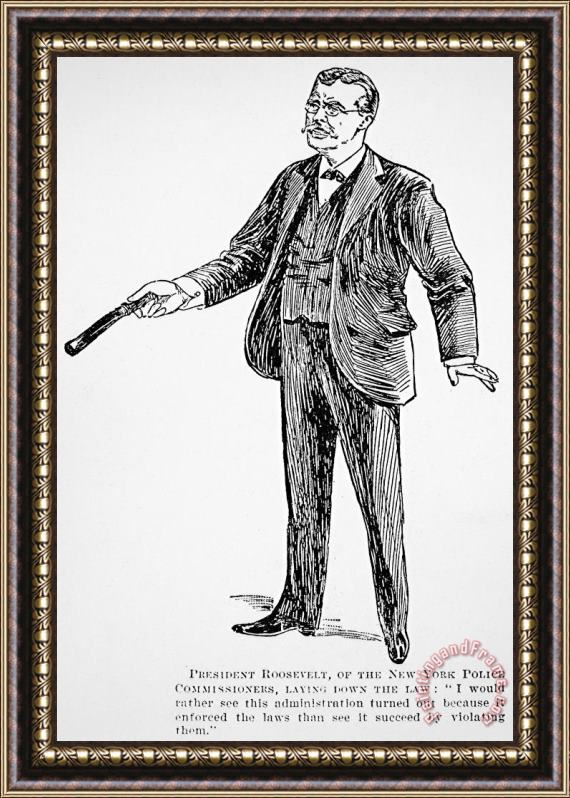 Others Roosevelt Cartoon, 1895 Framed Painting