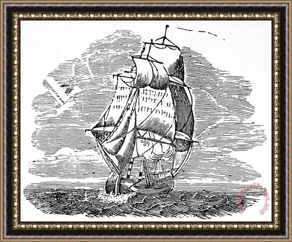 Others SAILING SHIP, 19th CENTURY Framed Painting