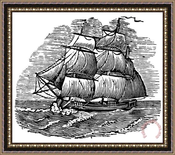 Others SAILING SHIP, 19th CENTURY Framed Painting