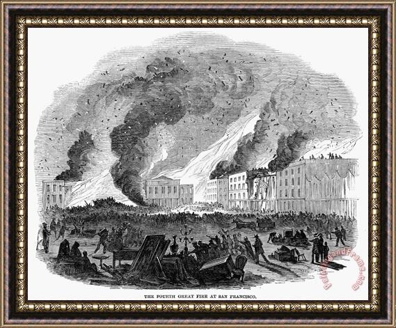 Others San Francisco: Fire, 1850 Framed Painting