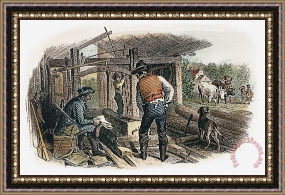 Others SAWMILL, c1870 Framed Print