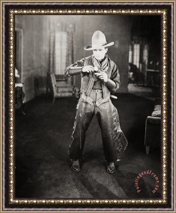 Others Silent Film Still: Cowboys Framed Painting