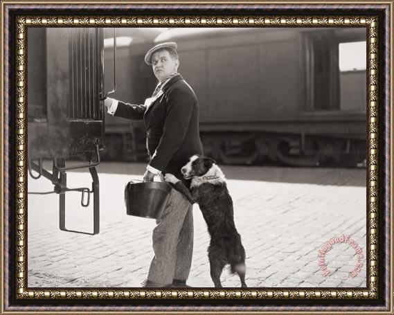 Others Silent Film Still: Trains Framed Painting