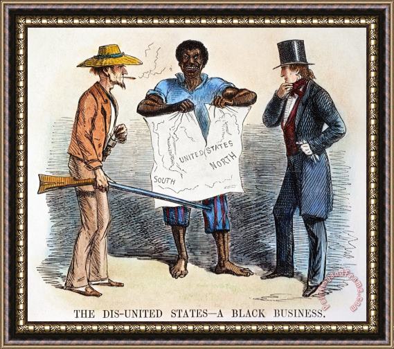Others Slavery Cartoon, 1856 Framed Painting