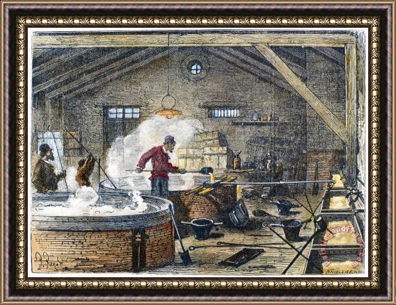 Others SOAP MANUFACTURE, c1870 Framed Print