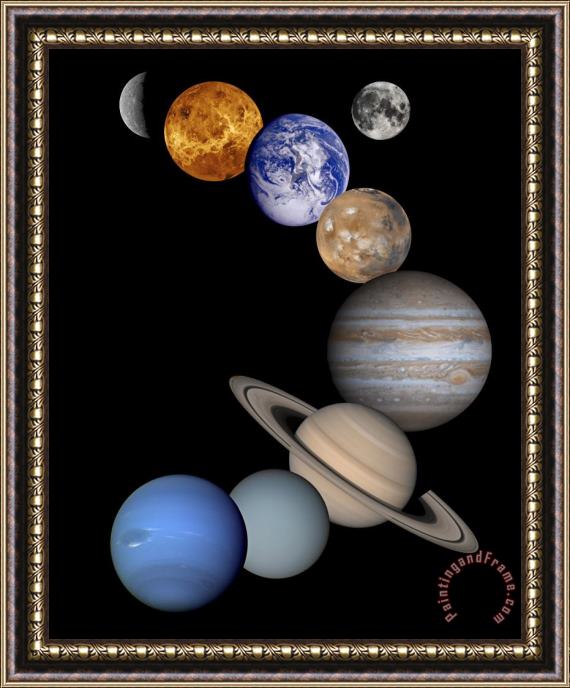 Others Solar System Montage Framed Painting