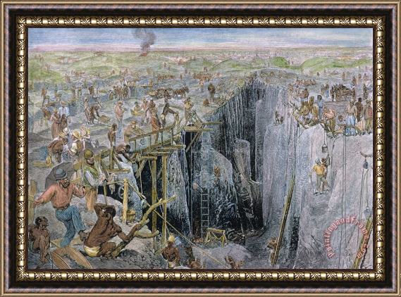 Others South Africa: Diamond Mine Framed Painting