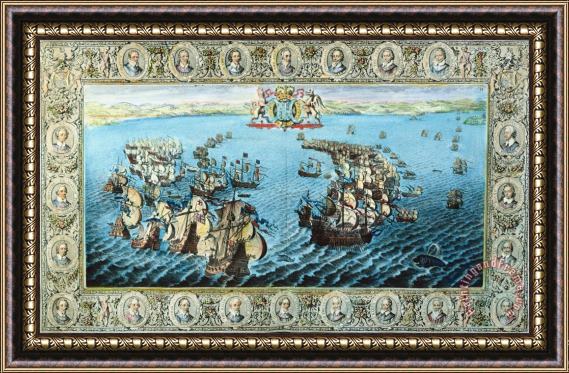 Others Spanish Armada, 1588 Framed Painting