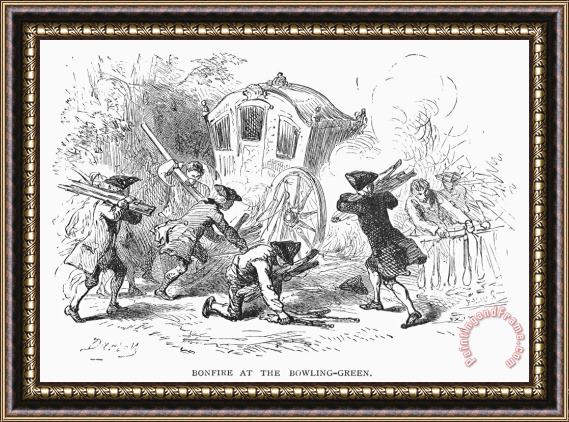 Others Stamp Act: Bonfire, 1765 Framed Painting