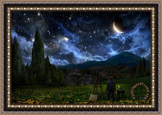 Others Starry Night Framed Print