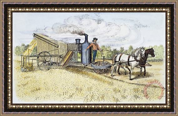 Others Steam Harvester, 1879 Framed Painting