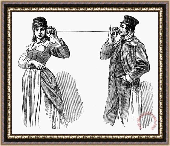 Others String Telephone, 1880 Framed Painting