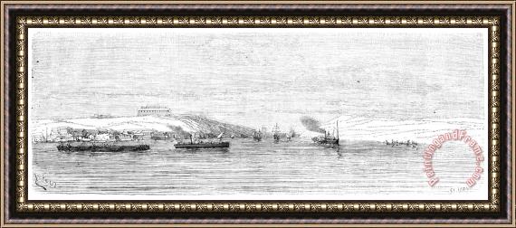 Others Suez Canal Construction Framed Painting