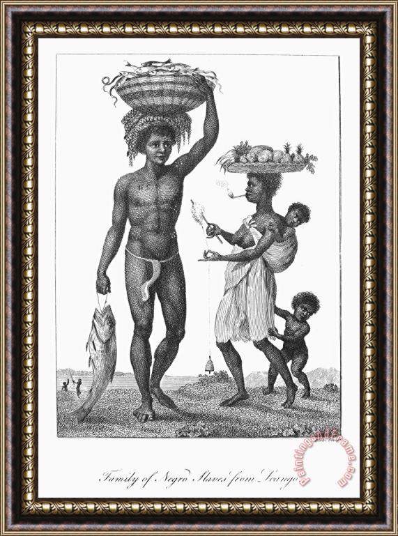 Others Surinam: Slave Family, 1796 Framed Painting
